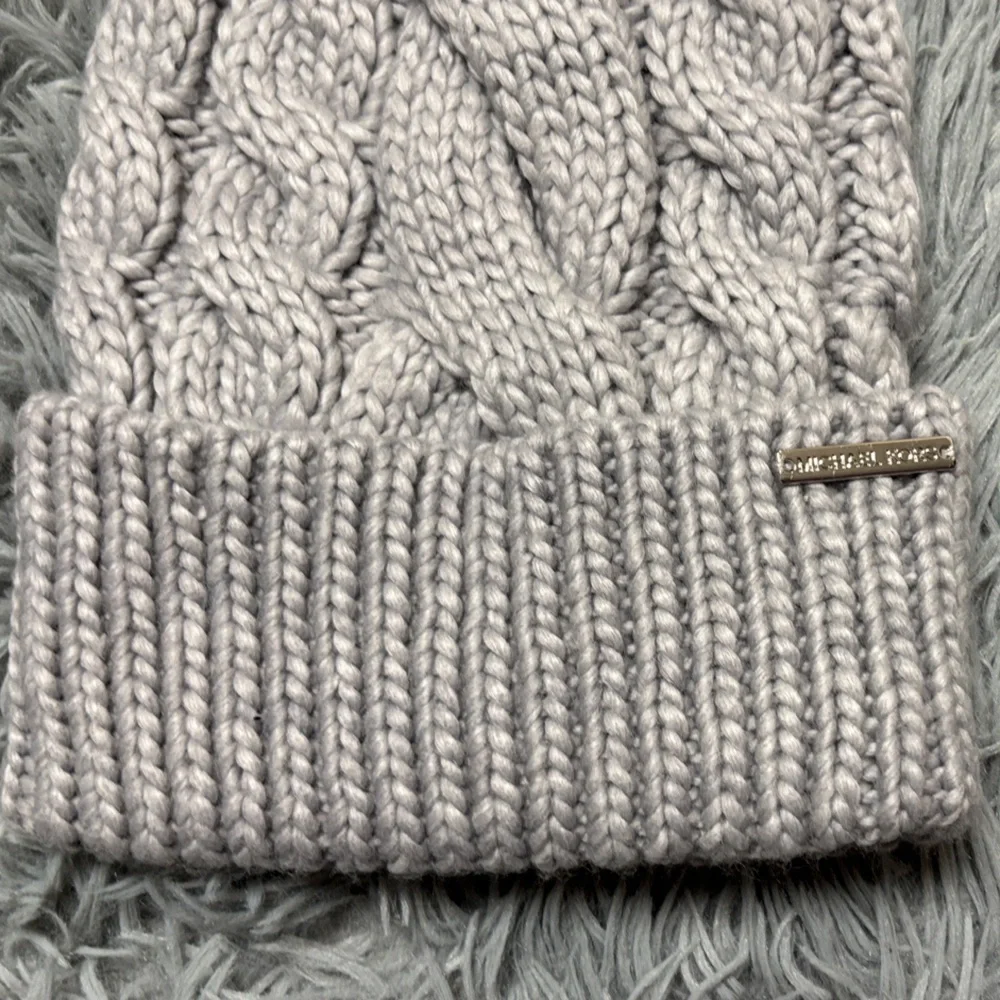 Michael Kors Gray Cable Knit Beanie